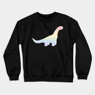 Rainbow Pastel Gradient Dinosaur (Black Background) Crewneck Sweatshirt